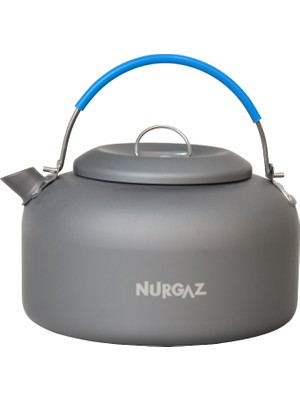 Nurgaz Klasik Eloksallı Alüminyum Çaydanlık 1.4 L – Çizilme ve Korozyona Dayanıklı, Kamp ve Outdoor Kullanımına Uygun