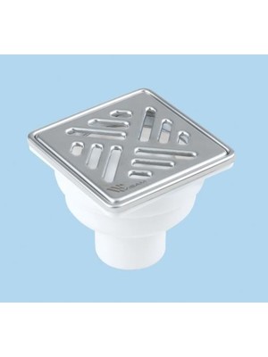 Visam 10*10 Paslanmaz Çelik Çerçeveli Yer Sifonu Q50 Alttan