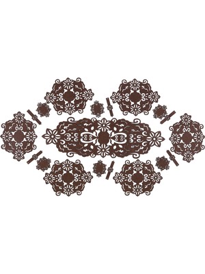 Diva home Amerikan Keçe Servis Takımı 19 Parça Kahverengi