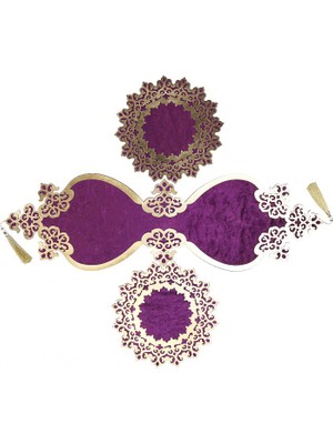 Diva home OSMANLI KADİFE DERİ 3 PARÇA RUNNER SET