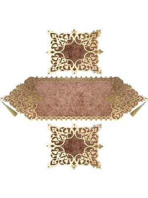 Diva home OSMANLI KADİFE DERİ 3 PARÇA LUX RUNNER SET