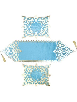 Diva home OSMANLI KADİFE DERİ 3 PARÇA LUX RUNNER SET