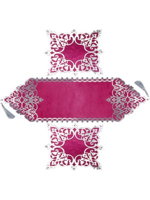 Diva home OSMANLI KADİFE DERİ 3 PARÇA LUX RUNNER SET
