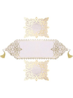 Diva home OSMANLI KADİFE DERİ 3 PARÇA LUX RUNNER SET