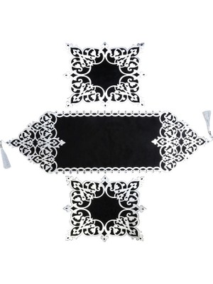 Diva home OSMANLI KADİFE DERİ 3 PARÇA LUX RUNNER SET