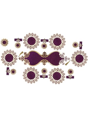 Diva home AMERİKAN KADİFE OVAL RUNNER SERVİS TAKIMI