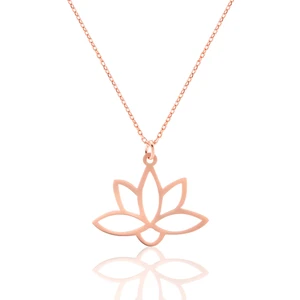 925 Ayar Gümüş Lotus Çiçeği Kolye Rchalk1381