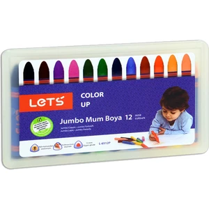 Lets Mum Boya 12 Renk Jumbo Plastik Kutu