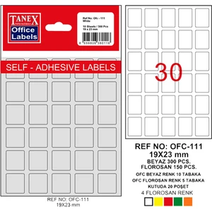 Ofis Etiketi Ofc-111 Beyaz 19-23Mm