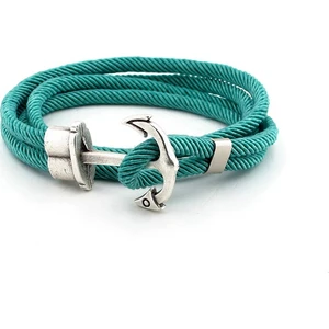 Turkuaz Mavi Sarma Büyük Çapalı Erkek Bileklik Bt407