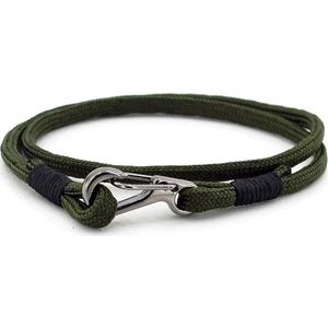 Metal Kancalı Haki Yeşil Sarma Paracord Erkek Bileklik Bt415