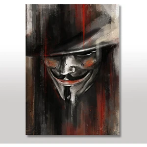Ahşap Tablo V For Vendetta Mask 25x35 Cm