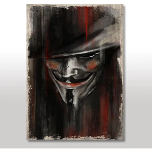 Tablomega Ahşap Tablo V For Vendetta Mask 35x50 Cm