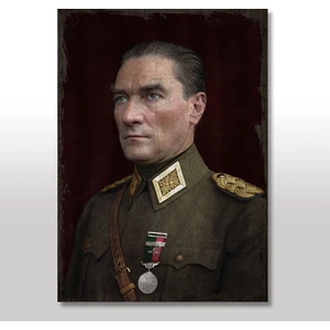 Ahşap Tablo Asker Mustafa Kemal Atatürk 35x50 Cm