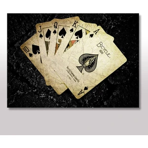 Ahşap Tablo Maça Royal Flush 25x35 Cm