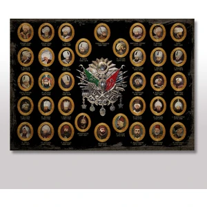 Tablomega Ahşap Tablo Osmanlı Padişahları 25x35 Cm
