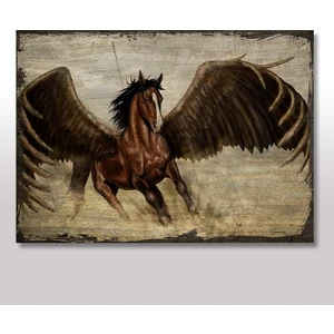Ahşap Tablo Kanatlı At Pegasus 25x35 Cm