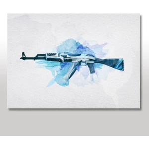 Ahşap Tablo Ak-47 kalaşnikof Poster 25x35 Cm