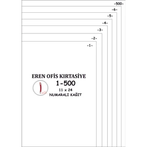 A4 Numaralı Kağıt 1-500/ 80 Gr