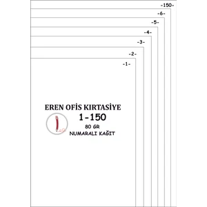 A4 Numaralı Kağıt 1-150 / 80 Gr