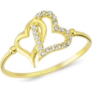 Altınsepeti Altın İki Kalpli Yüzük As8Yz10