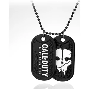 Men Call Of Duty Ghosts Siyah Erkek Kolye  Asker Künye Oyun Aksesuarı