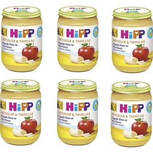 HiPP Organik Elma ve Muz Püresi Kavanoz 190 gr. 6 Adet
