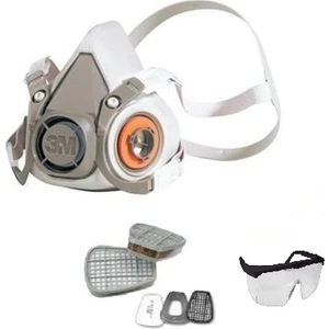 Maske 3M 6200 Maske Full Set+Mervem Gözlük
