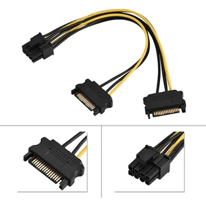 Platoon Vga Power Kablo 2X Sata To 8 Pin (6+2 ) Pcı-Ex Dönüştürücü Güç Kablosu