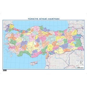Türkiye Siyasi 35*50 Dilsiz Harita   Yeni   - Çıtasız