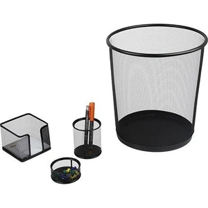 Metal Siyah Ofis Seti 4'Lü