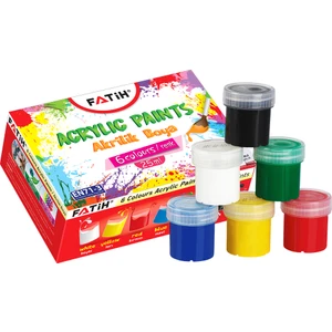 Akrilik Boya 25 Ml 6' Lı Takım Karışık