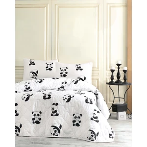 Eponj Home B&W Kapitone Yatak Örtüsü Seti Tek Kişilik Panda