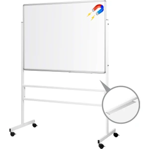 100 Cm X 200 Cm Mobil Ayaklı Tek Yüzlü Manyetik Yazı Tahtası Beyaz (Brifing Tahtası)