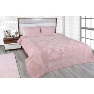 Elegans Çift Kişilik Embos Vizon Battaniye Pudra