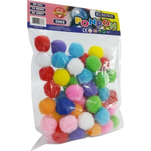 Ponpon 30Mm 10Renk 50 Adet (1Paket)