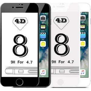 Apple iPhone 6 - 6S 4D Temperli Koruma Camı Beyaz