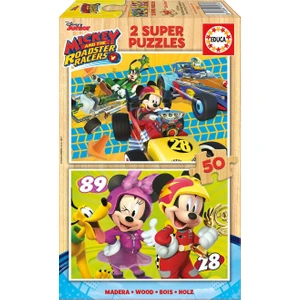 2x50 Parça Mickey Mouse Ahşap Puzzle (17236)