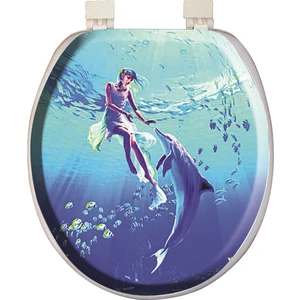 Süngerli Desenli Klozet Kapağı Yunus Desenli