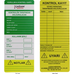 Merdiven İskele Kontrol Kartı