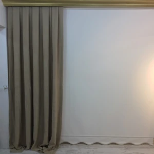 Pileli Fon Perde - Açık Kahve