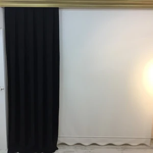 Pileli Fon Perde - Siyah