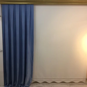 Pileli Fon Perde - Mavi cm