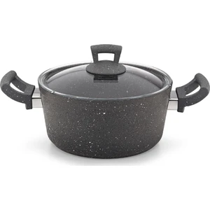 Germanitium 24x 11 cm Granit Tencere Cam Kapaklı