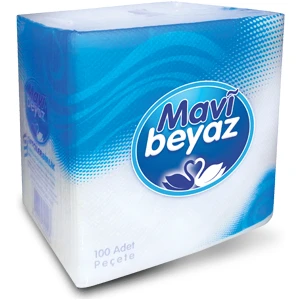 Mavi Beyaz Peçete 24 x 25 cm 10 Paket