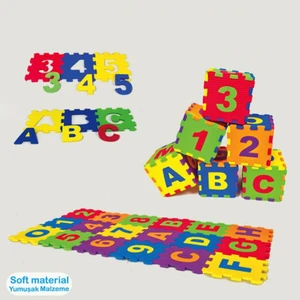 Akar Oyuncak 12 Cm 36 Parça Eva  Harf Rakam Puzzle