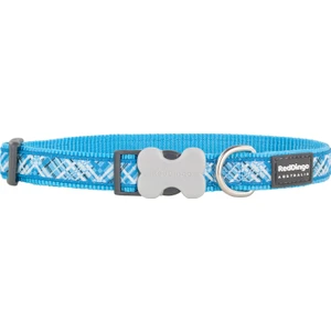 Reddingo Flanno Desenli Turkuaz Köpek Boyun Tasması 15 Mm