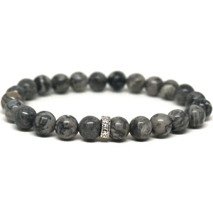 Koyu Gri Jasper Taşı Bileklik