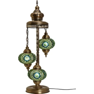 Otantik Lambader Ayaklı Mozaik Lamba Gece Dekor Köşe Lambası