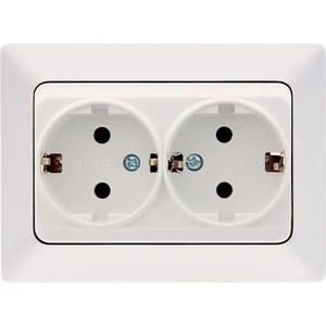 ARAS BEYAZ İKİLİ TOPRAKLI PRİZ ÇERÇEVELİ 1